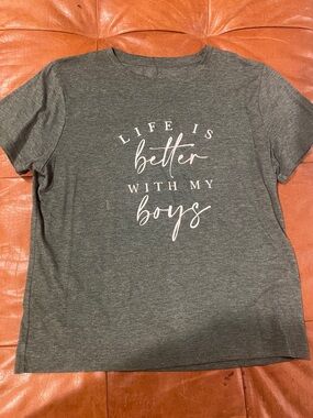 SHEIN Green Graphic Tee with White Script